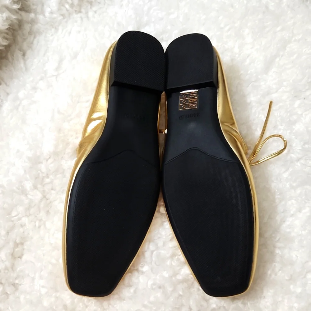 Toe Lace Up Ballet Flats Shoes - Picture 3 of 3